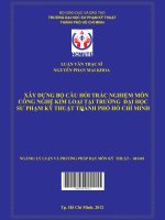 Xây dựng bộ câu hỏi trắc nghiệm cho môn công nghệ kim loại tại trường đại học sư phạm kỹ thuật thành phố hồ chí minh