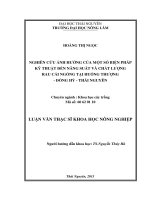Nghiên Cứu Ảnh Hưởng Của Một Số Biện Pháp Kỹ Thuật Đến Năng Suất Và Chất Lượng  Rau Cải Ngồng Tại Huống Thượng - Đồng Hỷ - Thái Nguyên