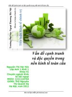 VẤN đề CẠNH TRANH và độc QUYỀN TRONG nền KINH tế TOÀN cầu