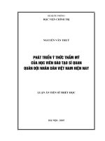 Luận án tiến sĩ triết học phát triển ý thức thẩm mỹ của học viên đào tạo sĩ quan quân đội nhân dân việt nam hiện nay