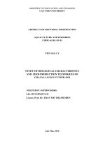 Study on biological characteristics and seed production techniques of snakehead (channa lucius cuvier 1831)