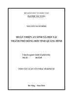 Hoàn thiện an sinh xã hội tại thành phố đồng hới tỉnh quảng bình