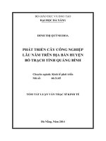 Phát triển cây công nghiệp lâu năm trên địa bàn huyện bố trạch tỉnh quảng bình
