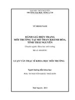 Đánh Giá Hiện Trạng Môi Trường Tại Mỏ Than Khánh Hòa, Tỉnh Thái Nguyên