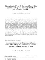 Đánh giá một số vấn đề liên quan đến sức khoẻo người cao tuổi tại 4 xã của huyện tiền hải tỉnh thái bình năm 2013