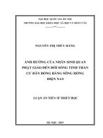 ẢNH HƯỞNG CỦA NHÂN SINH QUAN PHẬT GIÁO ĐẾN ĐỜI SỐNG TINH THẦN CƯ DÂN ĐỒNG BẰNG SÔNG HỒNG HIỆN NAY