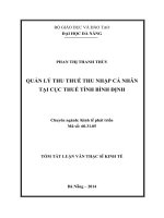 Quản lý thu thuế thu nhập cá nhân tại cục thuế tỉnh bình định