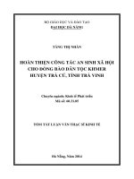 Hoàn thiện công tác an sinh xã hội cho đồng bào dân tộc khmer huyện trà cú, tỉnh trà vinh