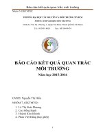 BÁO CÁO QUAN TRẮC MÔI TRƯỜNG