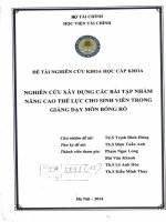 nghiên cứu  xậy dựng các bài tập nhằm nâng cao thể lực cho sinh viên trong giảng dạy môn bóng rổ 