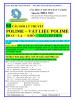LY THUYET VE POLIME VAT LIEU POLIME  CHI TIET ( Luyen thi dai hoc 2016)