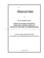 LÝ LUẬN VÀ PHƯƠNG PHÁP DẠY HỌC BỘ MÔN TIẾNG ANH - EFFECTS OF METACOGNITVE STRATEGY INSTRUCTION ON STUDENTS’ READING COMPREHENSION