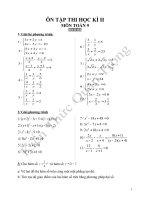 ÔN TẬP THI HỌC KÌ II toan 9