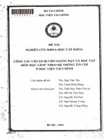 công tác chuẩn bị cho giảng dạy và học tập môn học giáo dục thể chất theo hệ thống tín chỉ ở học viện tài chính 
