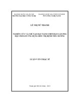 NGHIÊN CỨU VÀ CHẾ TẠO HẠT NANO CHITOSAN GẮN PEG BỌC INSULIN ỨNG DỤNG ĐIỀU TRỊ BỆNH TIỂU ĐƯỜNG