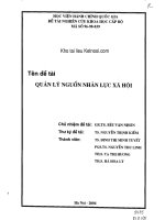 QUẢN lý NGUỒN NHÂN lực xã hội 