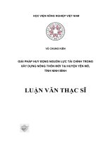 Giải pháp huy động nguồn lực trong xây dựng nông thôn mới tại huyện yên mô, tỉnh ninh bình 