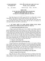 BÁO CÁO Về việc thực hiện chấp hành chính sách pháp luật những quy định ngành lĩnh vực Nội vụ và công tác cải cách hành chính quí I năm 2012