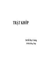 BÀI GIẢNG NGOẠI KHOA: TRẬT KHỚP