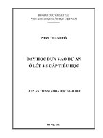 DẠY HỌC DỰA VÀO DỰ ÁN Ở LỚP 4-5 CẤP TIỂU HỌC
