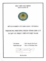 nộng dung phương pháp tính GDP lý luận và thực tiện ở việt nam 