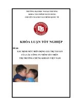 Xác định mức biến động giá trị tài sản của các công ty niêm yết  trên thị trường chứng khoán việt nam