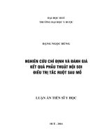 Nghiên cứu chỉ định và đánh giá kết quả phẫu thuật nội soi điều trị tắc ruột sau mổ (FULL TEXT)
