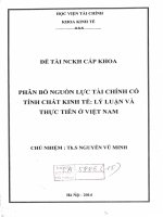 phân bố nguồn lực tài chính có tính chất kinh tế lý luận và thực tiễn ở việt nam 