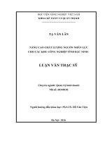 Nâng cao chất lượng NNL cho các khu công nghiệp tỉnh bắc ninh 