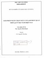 giải pháp ngăn chặn nguy cơ lạm phát quay trở lại ở việt nam hiện nay 