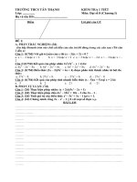 Các đề kiểm tra đại số lớp 8 học kỳ 1