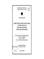 Thiết kế hoạt động ngoại khoá văn học dân gian cho học sinh lớp 10 trung học phổ thông