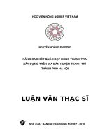 Nâng cao kết quả hoạt động thanh tra xây dựng trên địa bàn huyện thanh trì, thành phố hà nội 