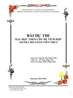 BÀI dự THI dạy học THEO CHỦ đề TÍCH hợp DÀNH CHO GIÁO VIÊN THCS 