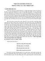 MỘT SỐ GIẢI PHÁP TÍCH CỰCTRONG CÔNG TÁC CHỦ NHIỆM LỚP