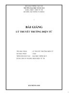 BÀI GIẢNG lý THUYẾT TRƯỜNG điện từ 