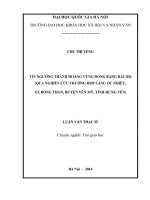 TÍN NGƯỠNG THÀNH HOÀNG VÙNG ĐỒNG BẰNG BẮC BỘ (QUA NGHIÊN CỨU TRƯỜNG HỢP LÀNG ỐC NHIÊU, XÃ ĐỒNG THAN, HUYỆN YÊN MỸ, TỈNH HƯNG YÊN)