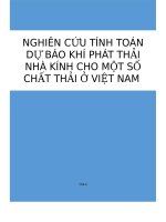 Đồ án tốt nghiệp  Nghiên cứu tính toán khí phát thải nhà kính cho một số chất thải ở Việt Nam