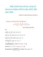 một số bài toán số học và đại số của junior balkan MO từ năm 2015 đến năm 1998