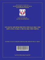 Xây dựng mô hình phương tiện dạy học cho môn công nghệ 12 trung học phổ thông