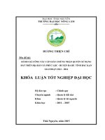 Đánh giá công tác cấp giấy chứng nhận quyền sử dụng đất trên địa bàn xã phúc lộc – huyện ba bể –tỉnh bắc kạn giai đoạn 2012 – 2014