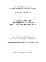 Thủ tục phá sản các tổ chức tín dụng theo pháp luật việt nam