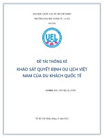 Khảo sát quyết định du lịch việt nam của du khách quốc tế