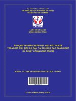 Áp dụng phương pháp dạy học nêu vấn đề trong mô đun tiện cơ bản tại trường cao đẳng nghề kỹ thuật công nghệ TPHCM