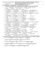 ĐTTS TIẾNG ANH lớp 10  hải DƯƠNG THPT năm học 2016 2017