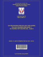 Cải tiến phương pháp dạy học theo hướng tích cực hóa môn công nghệ 11 tại trường trung học phổ thông nguyễn huệ – quận 9