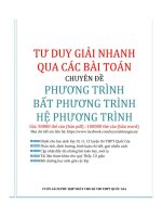 PT HPT BPT  luyen thi dai hoc 2016 ( TU DUY GIAI NHANH )