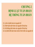 CHƯƠNG 2   ĐỊNH LUẬT TUẦN HOÀN (1) hóa đại cương
