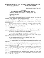 BÁO CÁO KẾT QUẢ HOẠT ĐỘNG NĂM HỌC 2014 2015 VÀ  PHƯƠNG HƯỚNG HOẠT ĐỘNG NĂM HỌC 2015 2016 CỦA BAN ĐẠI DIỆN CHA MẸ HỌC SINH