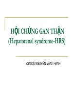 HỘI CHỨNG GAN THẬN (Hepatorenal syndrome-HRS)